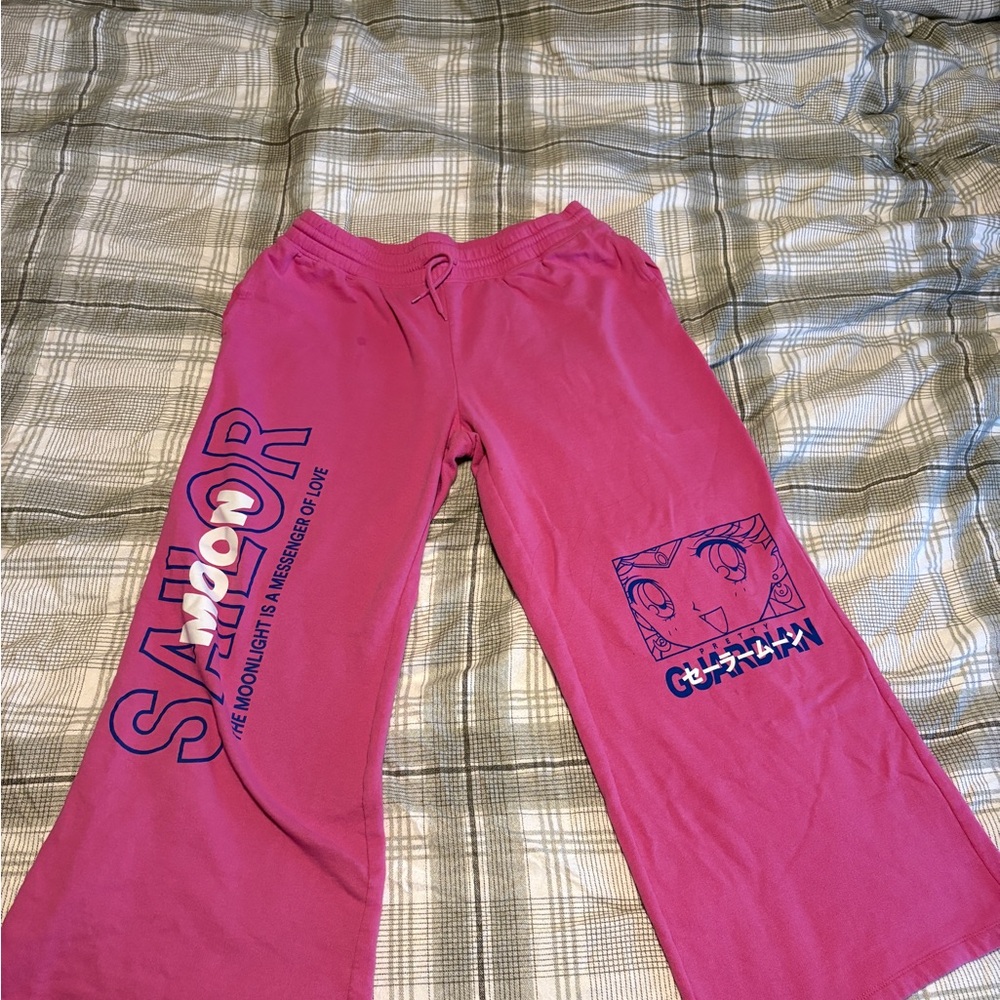 Sailor Moon Pink Wide Leg Pajama Pants